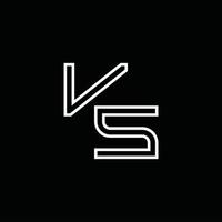 Vs Logo-Monogramm mit Linienstil-Designvorlage vektor