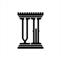 vw logotyp monogram med pelare form design mall vektor