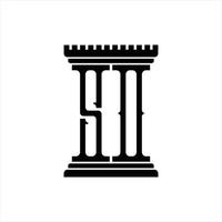 so logo monogramm mit säulenform designvorlage vektor