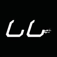 ll-Logo-Monogramm abstrakte Geschwindigkeitstechnologie-Designvorlage vektor