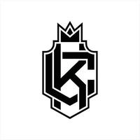 kc-Logo-Monogramm-Design-Vorlage vektor