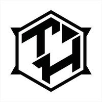 th logotyp monogram design mall vektor