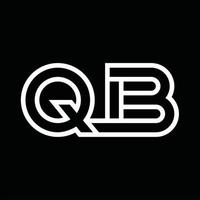 qb-Logo-Monogramm mit negativem Raum im Linienstil vektor