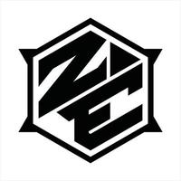 ze-Logo-Monogramm-Designvorlage vektor