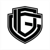 dg-Logo-Monogramm-Vintage-Design-Vorlage vektor