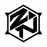zn-Logo-Monogramm-Designvorlage vektor