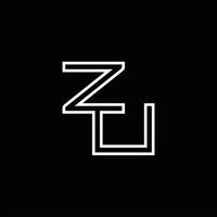 zu Logo-Monogramm mit Linienstil-Designvorlage vektor