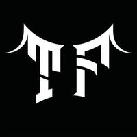 tf logotyp monogram med abstrakt form design mall vektor