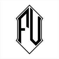 fv logotyp monogram med sköldform och översikt design mall vektor ikon abstrakt