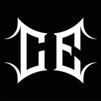 CE-Logo-Monogramm mit abstrakter Form-Design-Vorlage vektor