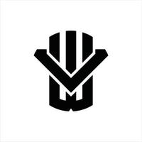 wv-Logo-Monogramm-Design-Vorlage vektor