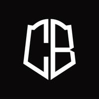 cb logotyp monogram med skydda form band design mall vektor