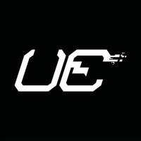 ue-Logo-Monogramm abstrakte Geschwindigkeitstechnologie-Designvorlage vektor