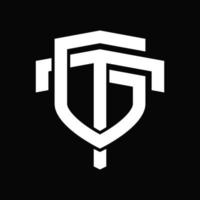 gt-logo-monogramm-vintage-design-vorlage vektor