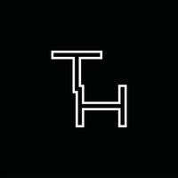 th logotyp monogram med linje stil design mall vektor