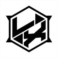 lx-Logo-Monogramm-Designvorlage vektor