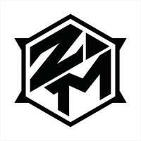 zm-Logo-Monogramm-Designvorlage vektor