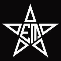 em-Logo-Monogramm mit sternförmiger Designvorlage vektor