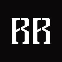 rr logotyp monogram med mitten skiva design mall vektor