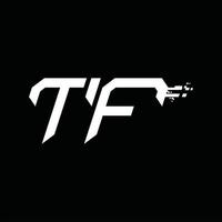 tf-Logo-Monogramm abstrakte Geschwindigkeitstechnologie-Designvorlage vektor