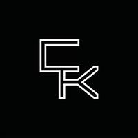 ck-Logo-Monogramm mit Linienstil-Designvorlage vektor