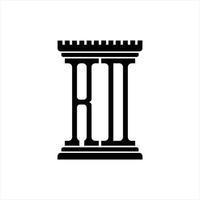 rd-Logo-Monogramm mit Designvorlage in Säulenform vektor