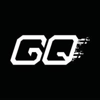 Designvorlage für gq-Logo-Monogramm mit abstrakter Geschwindigkeitstechnologie vektor