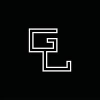 gl-Logo-Monogramm mit Linienstil-Designvorlage vektor