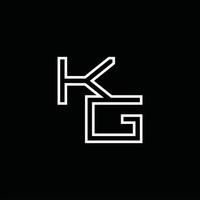 kg logotyp monogram med linje stil design mall vektor