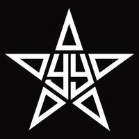 yy logotyp monogram med stjärna form design mall vektor