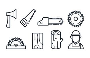 Lumberjack ikoner i linjär stil vektorer