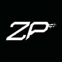 Z P logotyp monogram abstrakt hastighet teknologi design mall vektor