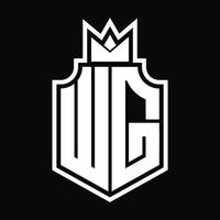 wg logotyp monogram design mall vektor