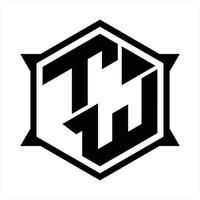 tw-Logo-Monogramm-Design-Vorlage vektor