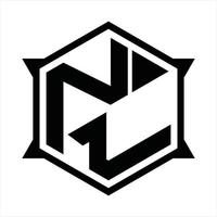 nl-Logo-Monogramm-Design-Vorlage vektor