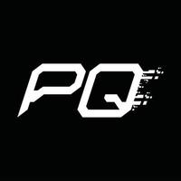 Designvorlage für pq-Logo-Monogramm mit abstrakter Geschwindigkeitstechnologie vektor