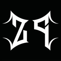 zp-Logo-Monogramm mit abstrakter Form-Design-Vorlage vektor