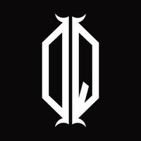 dq-Logo-Monogramm mit Designvorlage in Hornform vektor