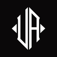 ua logo monogramm mit schildform isoliert designvorlage vektor