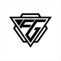 fg-Logo-Monogramm mit Dreieck und Sechseck-Vorlage vektor