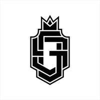 gs logotyp monogram design mall vektor