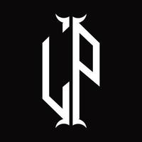 Lp-Logo-Monogramm mit Designvorlage in Hornform vektor