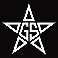 gs logotyp monogram med stjärna form design mall vektor