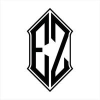 ez-Logo-Monogramm mit Schildform und Umriss-Design-Vorlage Vektorsymbol abstrakt vektor