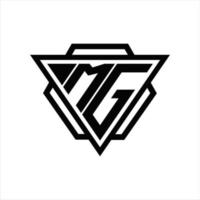 mg-Logo-Monogramm mit Dreieck und Sechseck-Vorlage vektor