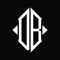 db logotyp monogram med skydda form isolerat design mall vektor