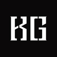 kg logotyp monogram med mitten skiva design mall vektor