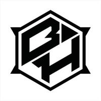 bh logotyp monogram design mall vektor