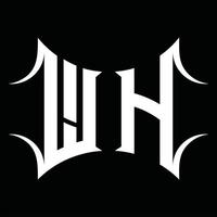 wh-Logo-Monogramm mit abstrakter Form-Design-Vorlage vektor