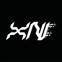 Designvorlage für xn-Logo-Monogramm mit abstrakter Geschwindigkeitstechnologie vektor